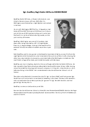A preview of a PDF biography for Butler-Williams, Geoffrey Hugh